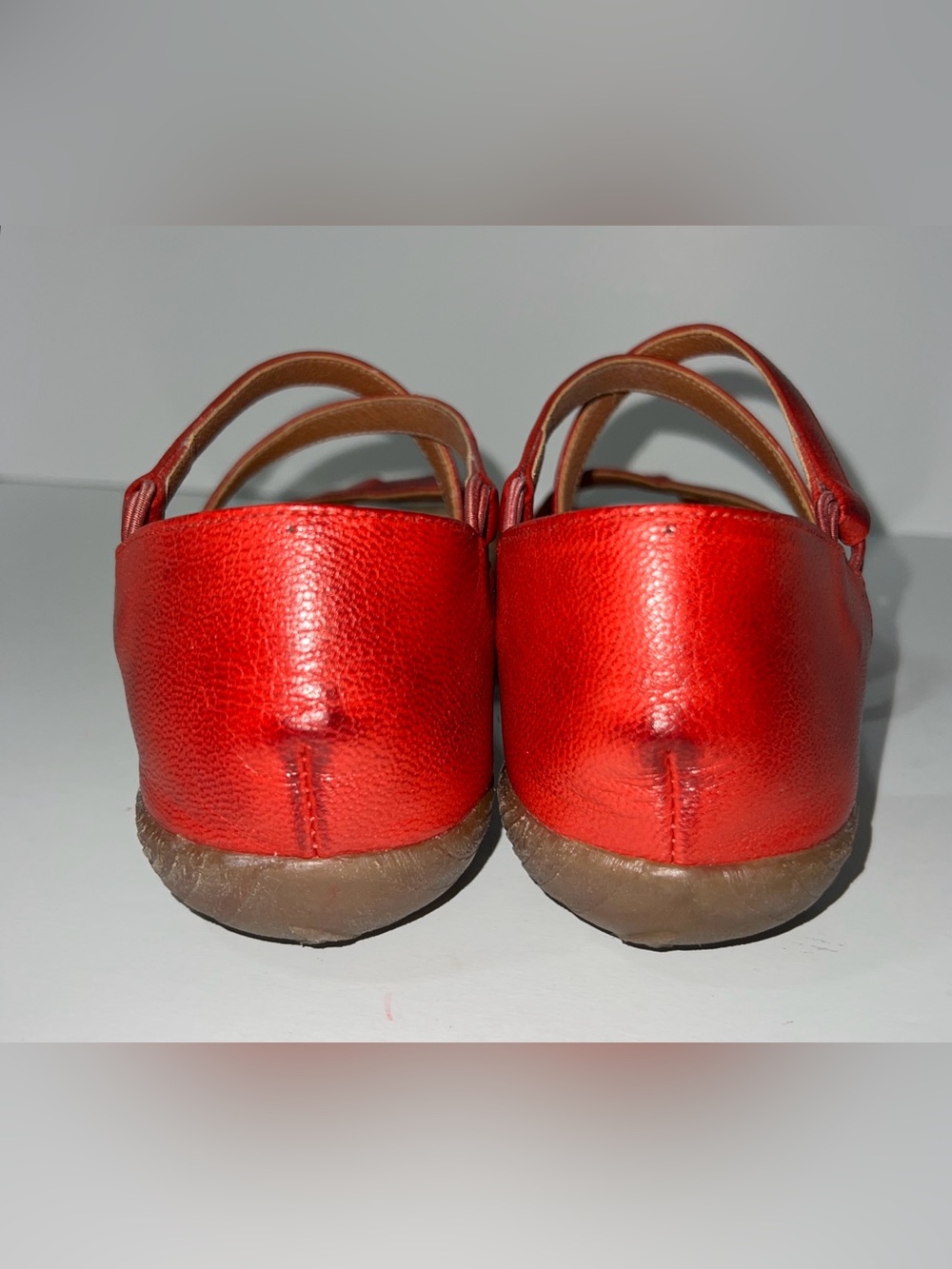 JAFA Red Leather Strappy Caged Flat Sandals Huarache Style Women's Size 39 / 8.5 - Picture 15 of 16